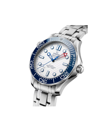 Montre Omega Seamaster Diver 300M America's Cup automatique cadran blanc bracelet acier 42 mm