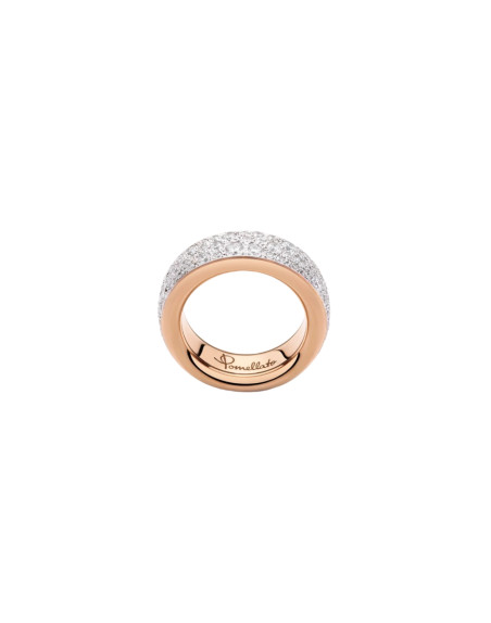 Bague Pomellato Iconica or rose pavée diamants