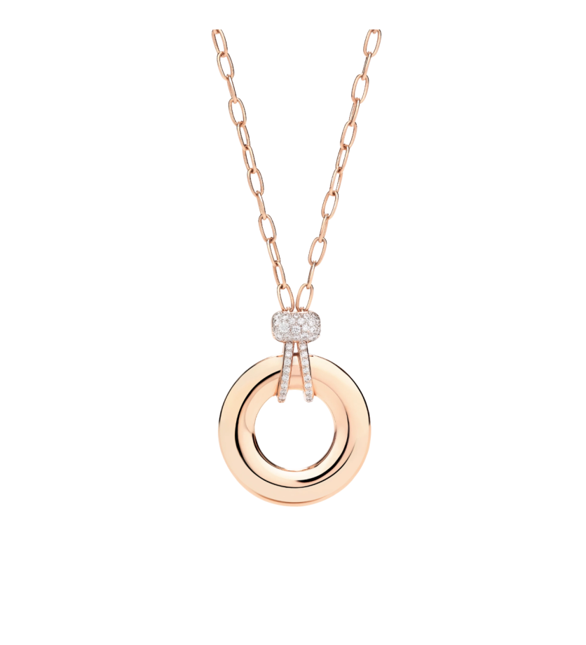 Collier Pomellato Iconica avec pendentif or rose diamants