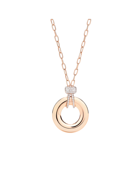 Collier Pomellato Iconica avec pendentif or rose diamants