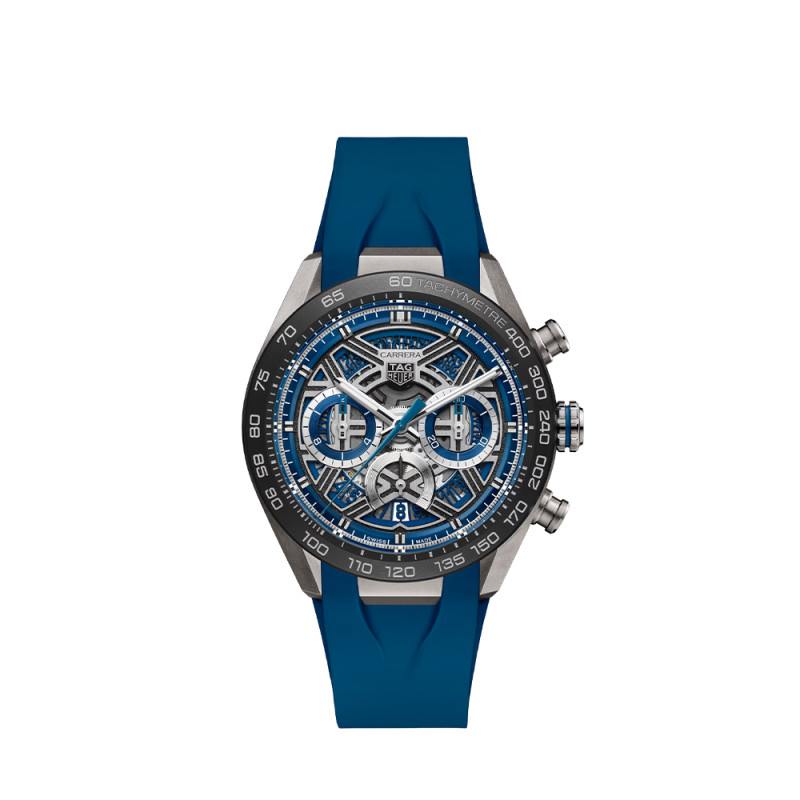 Montre TAG Heuer Carrera Chronographe Extreme Sport automatique cadran bleu bracelet caoutchouc bleu 44 mm