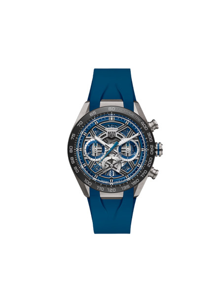 Montre TAG Heuer Carrera Chronographe Extreme Sport automatique cadran bleu bracelet caoutchouc bleu 44 mm