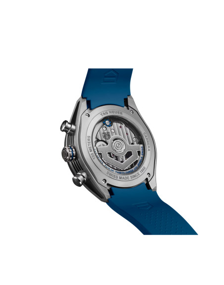 Montre TAG Heuer Carrera Chronographe Extreme Sport automatique cadran bleu bracelet caoutchouc bleu 44 mm