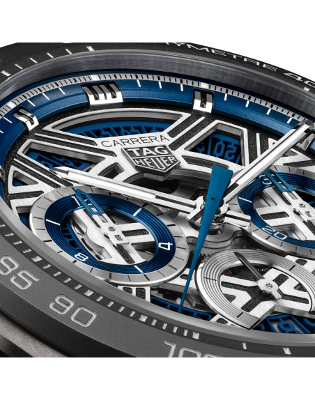 Montre TAG Heuer Carrera Chronographe Extreme Sport automatique cadran bleu bracelet caoutchouc bleu 44 mm