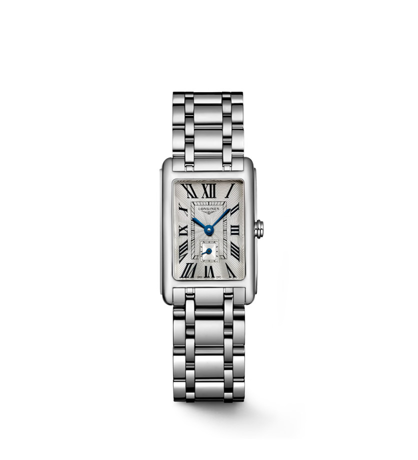 Montre Longines Dolcevita quartz cadran argenté bracelet acier 20,80 x 32 mm