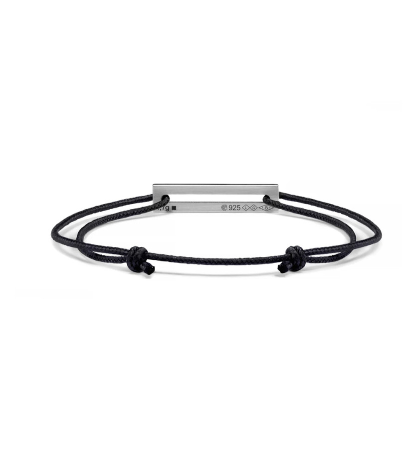 Bracelet Le Gramme Cordon 1,7g argent lisse poli laque vert